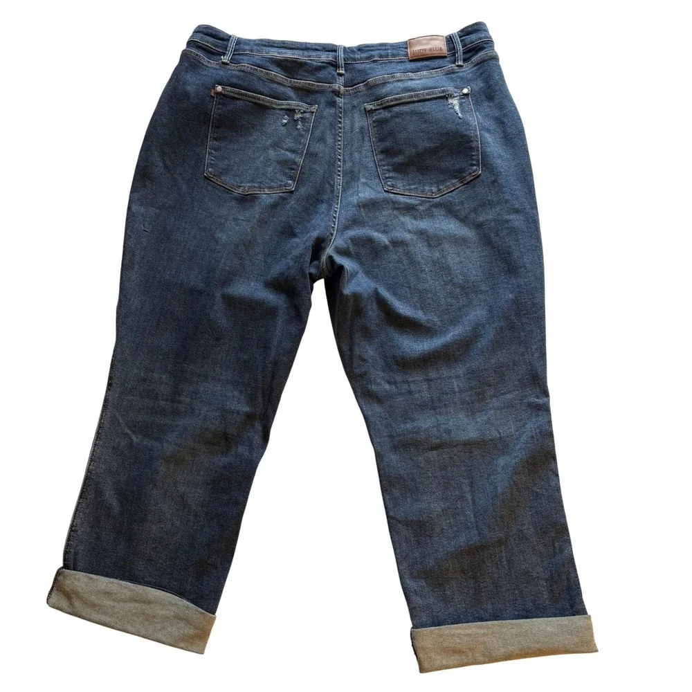 Judy Blue Jeans 24W‎ True Form Rigid Magic Wide Cuff Straight Dark Wash Stretch